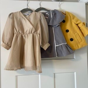 Zara Yellow Coat with Black Buttons